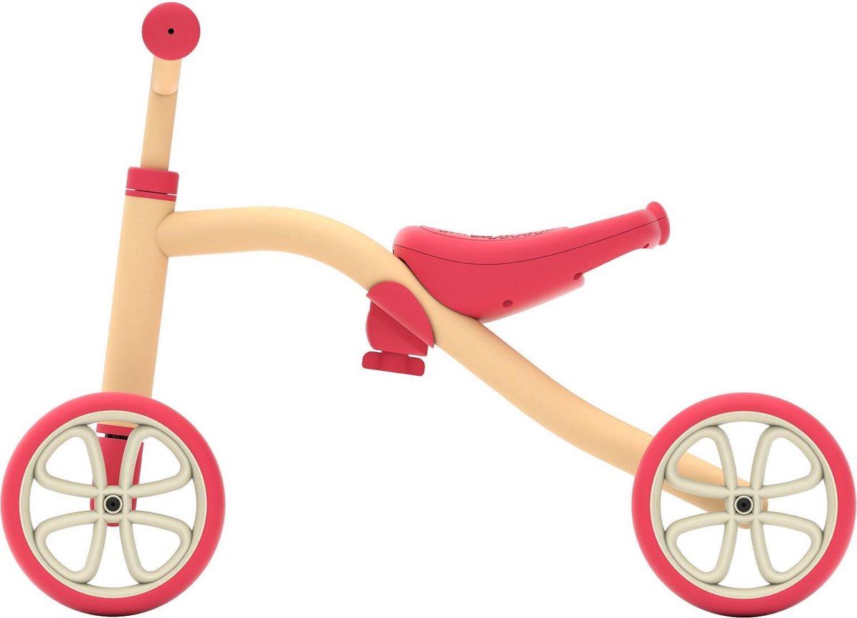 Chillafish balancecykel 1 år til piger - firehjulet balancecykel op til 3 år med opbevaringsrum - pink - letvægts balancecykel med justerbart sæde og bærehåndtag - ekstra stabile - lydløse skridsikre dæk til indendørs og udendørs - quadi model