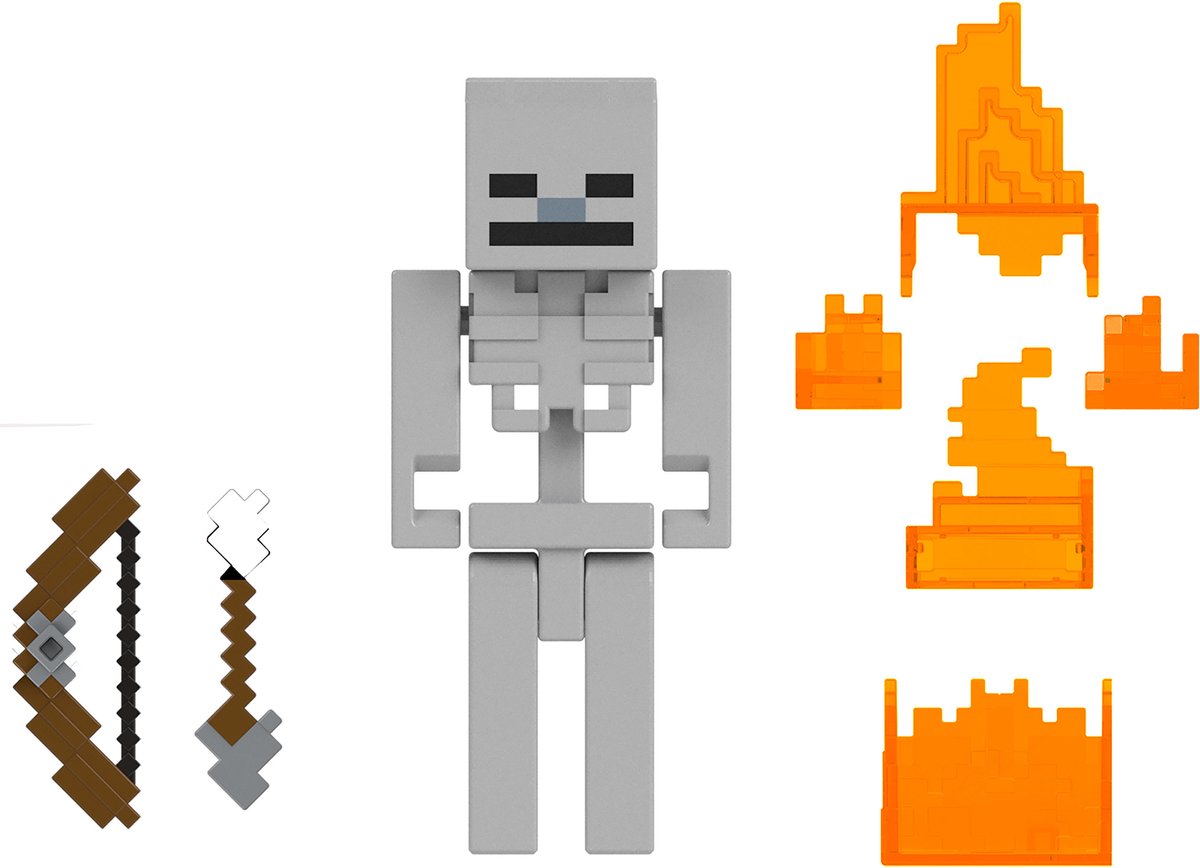 Minecraft skelet kernefigur, 6 år, flerfarvet, plastik