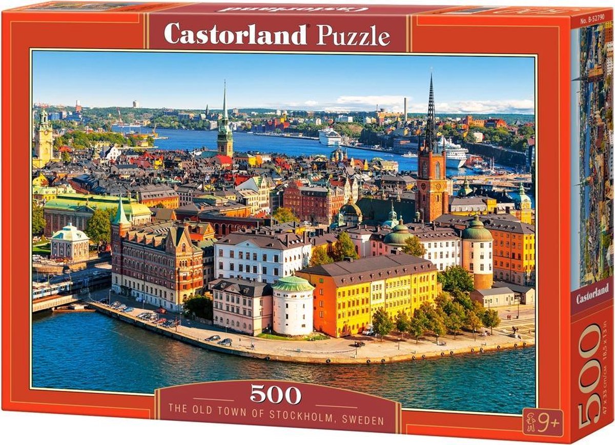 Castorland, den gamle bydel i stockholm, sverige – puslespil – 500 brikker – satin finish – perfekt pasform – europæisk kvalitet
