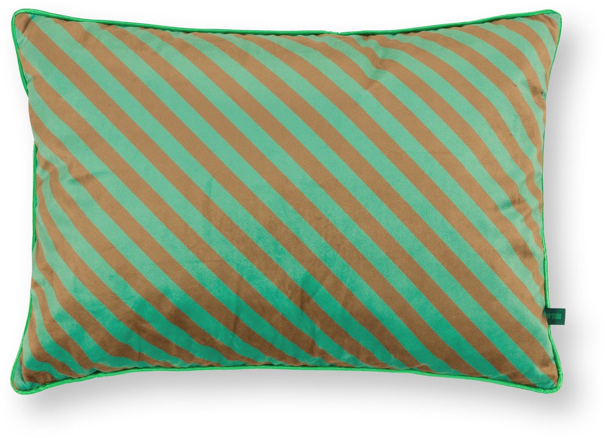 Pip studio sierkussen block stripes - kussen voor de woonkamer - groen - 35x50cm