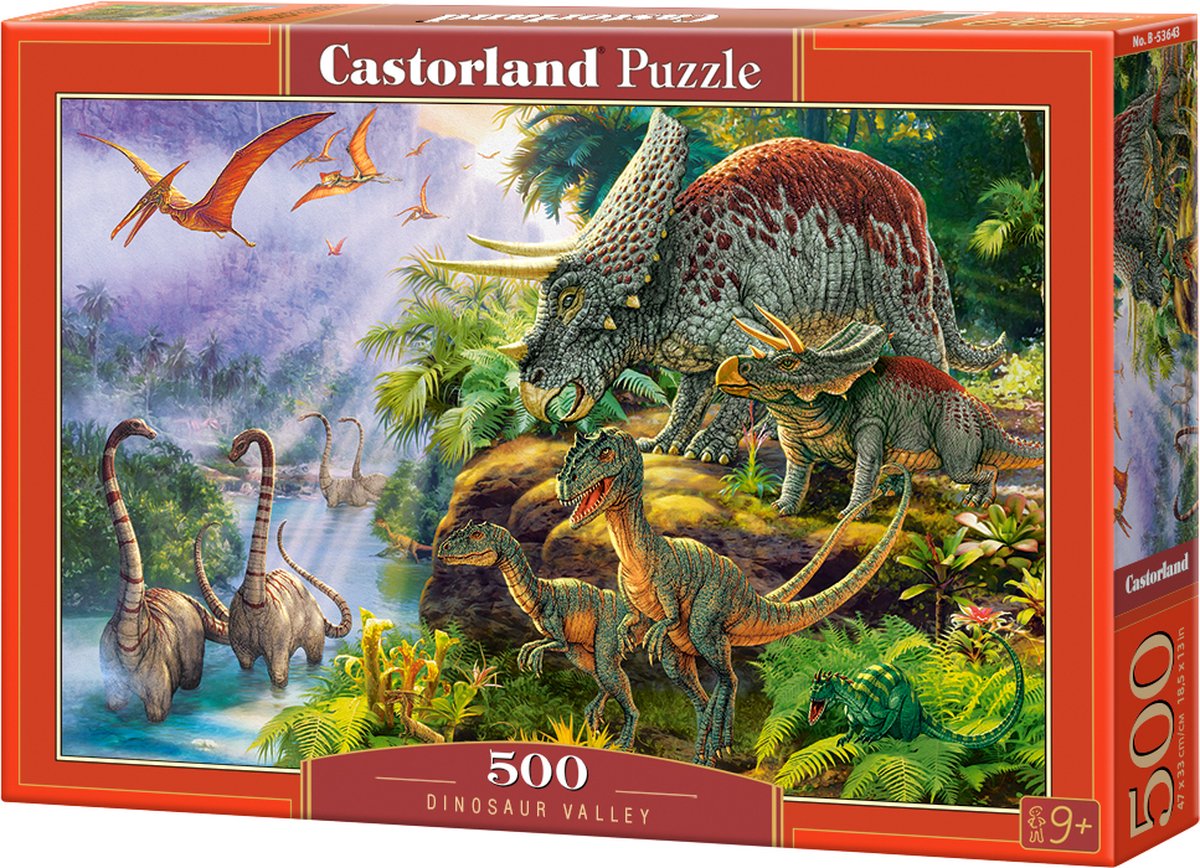 Castorland dinosaur valley – puslespil – 500 brikker – satin finish – perfekt pasform – europæisk kvalitet
