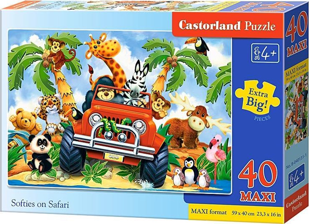 Castorland softies på safari - 40 stk maxi