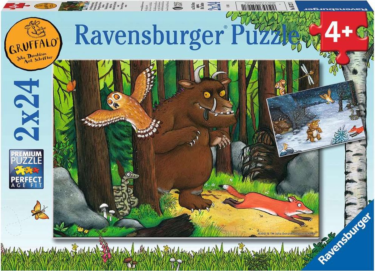 Ravensburger puslespil gruffalo - to puslespil - 24 brikker - børnepuslespil