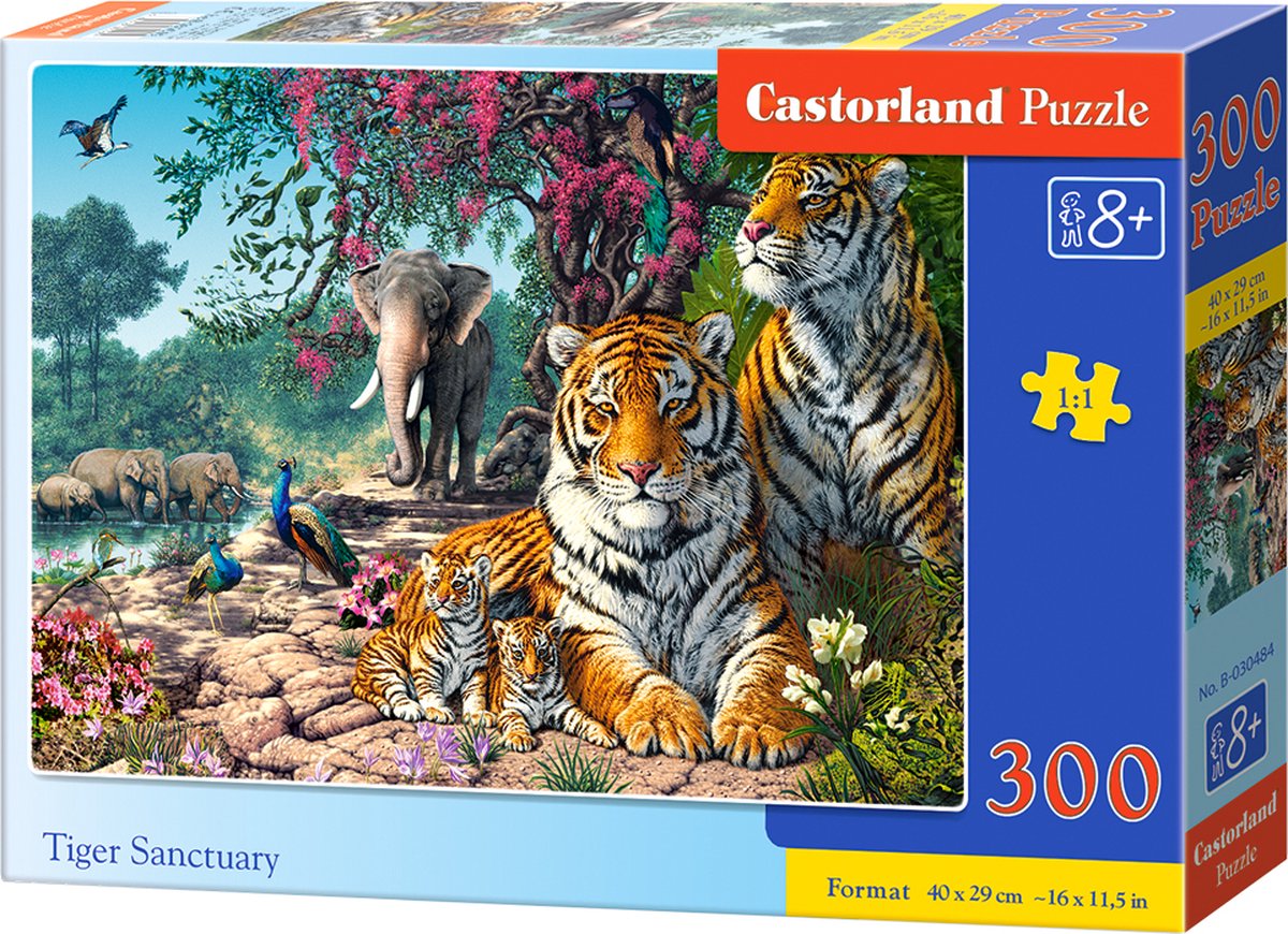 Castorland tigerreservat – puslespil – 300 brikker – tigere – førsteklasses kvalitet