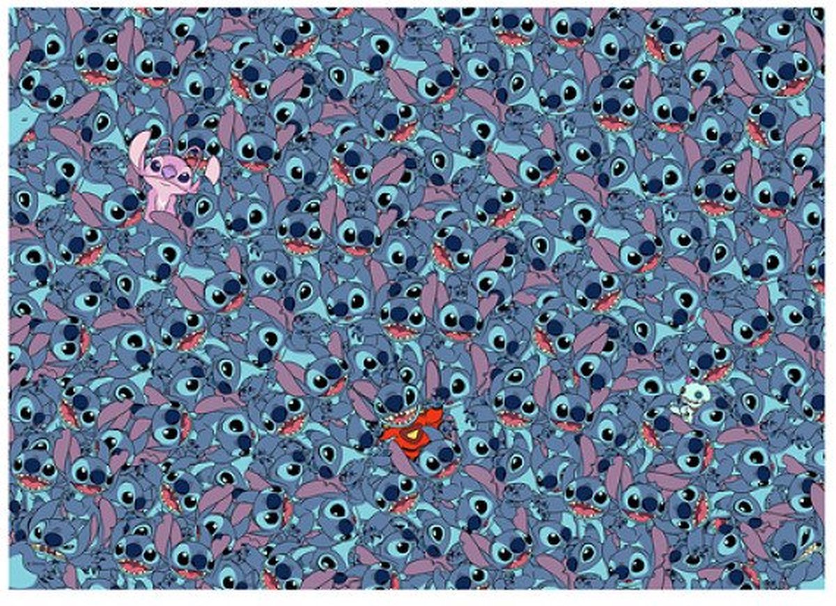 Ravensburger puslespil Disney stitch challenge 1000 brikker tegnefilm.