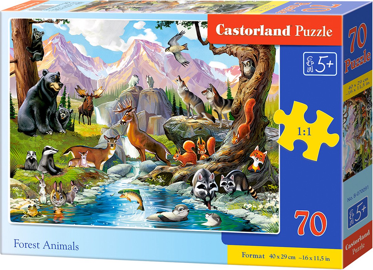 Castorland skovdyr – puslespil – 70 brikker – dyr – førsteklasses kvalitet