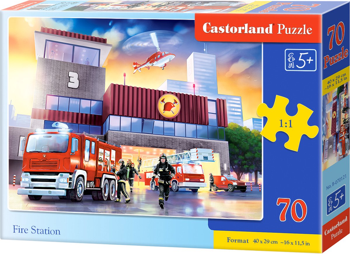 Castorland brandstation – puslespil – 70 brikker – brandvæsen – førsteklasses kvalitet