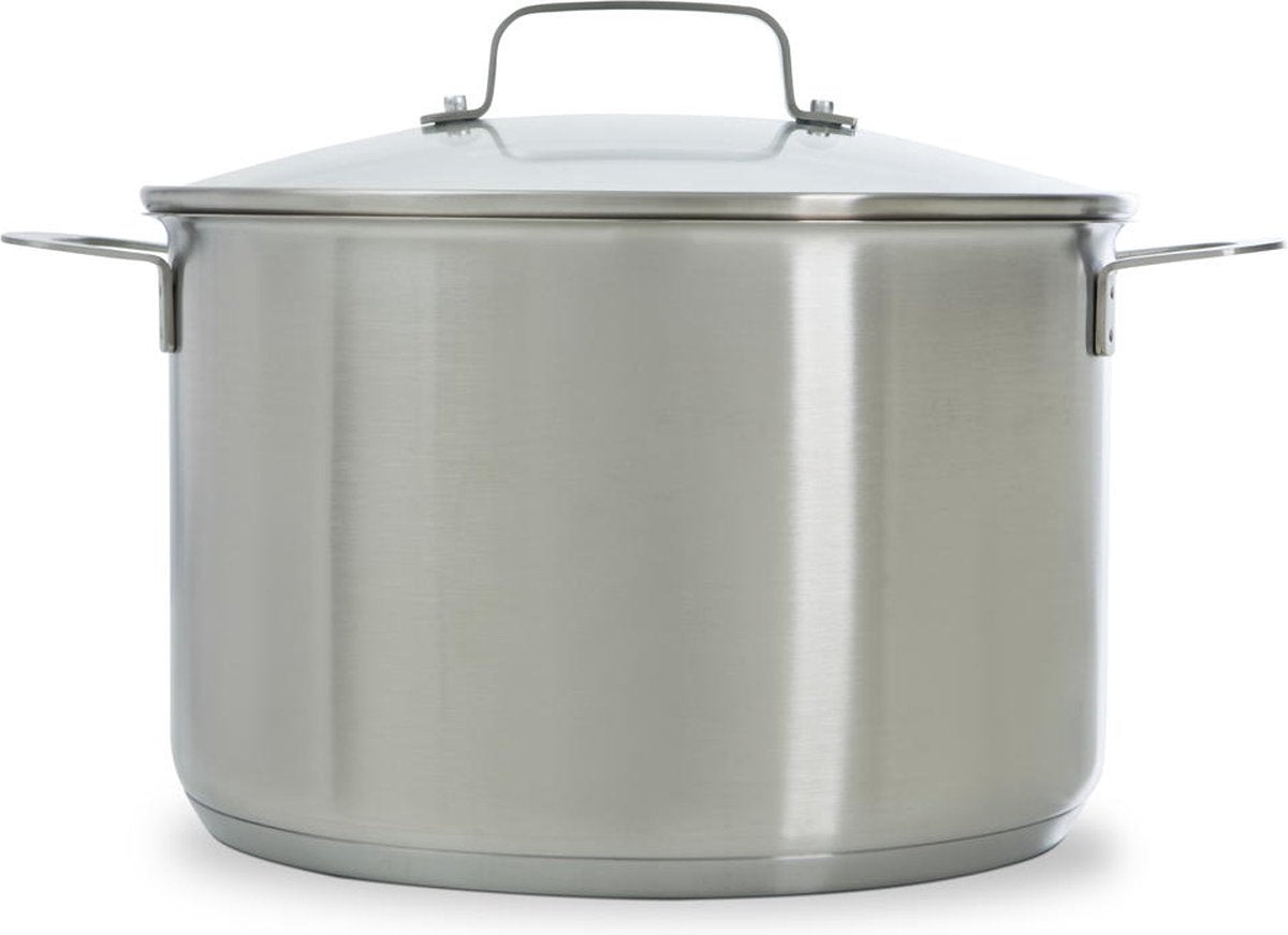 Bk bistro soeppan 24 cm - 6l - inductie - alle warmtebronnen - tot 230 graden - met glazen deksels - rvs met sandwichbodem - stapelbaar - zonder anti-aanbaklaag - maatverdeling - pfas-vrij