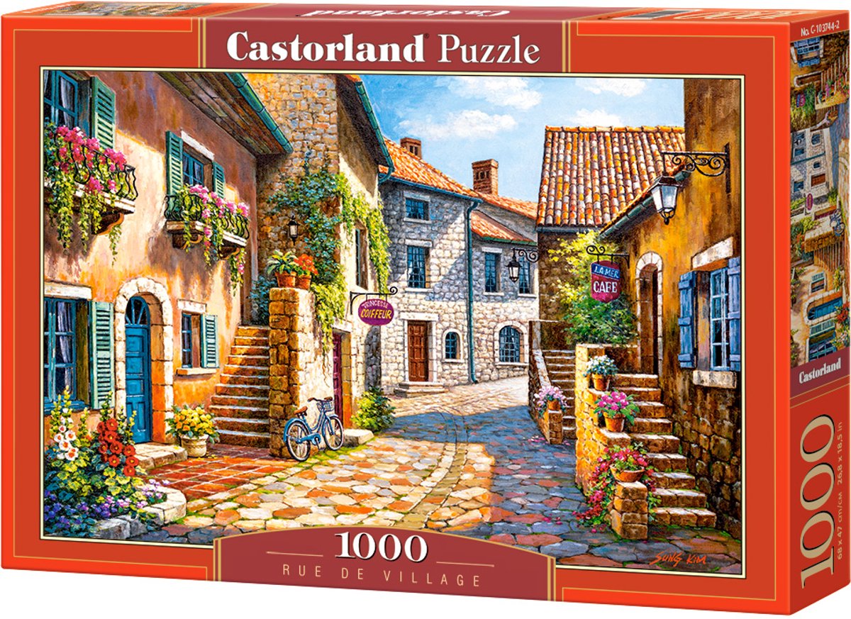 Castorland rue de village – puslespil – 1.000 brikker – satin finish – perfekt pasform – europæisk kvalitet
