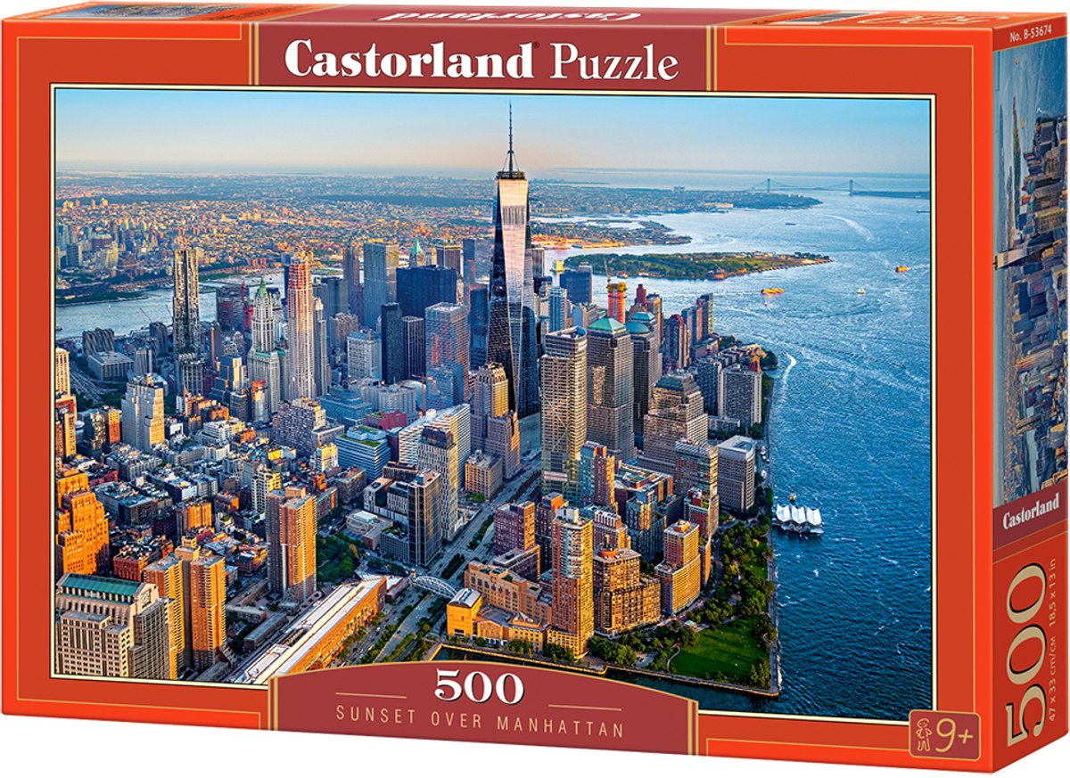 Castorland solnedgang over manhattan – puslespil – 500 brikker – satin finish – perfekt pasform – europæisk kvalitet