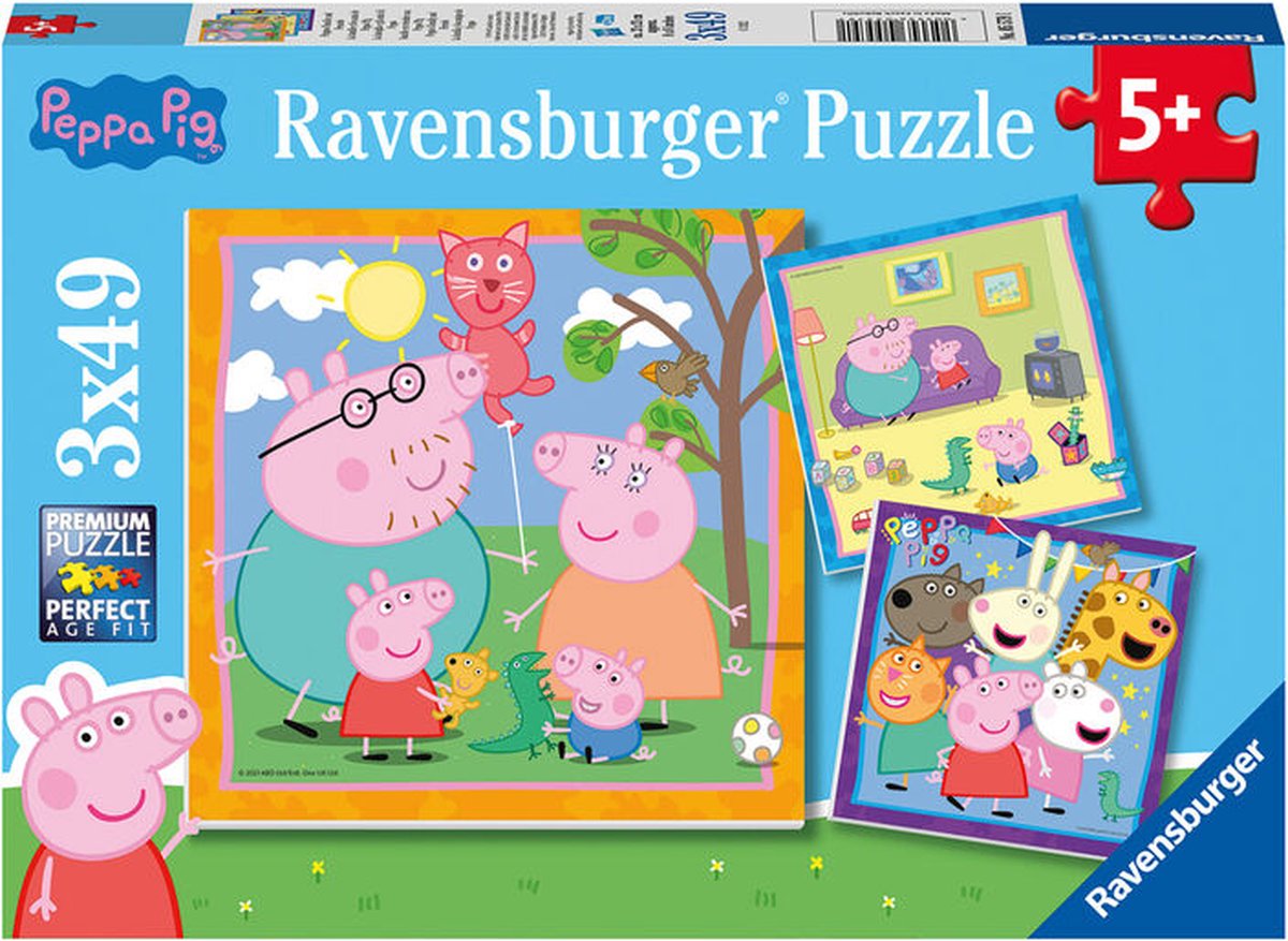 Ravensburger puslespil peppa gris - puslespil - 3x49 brikker