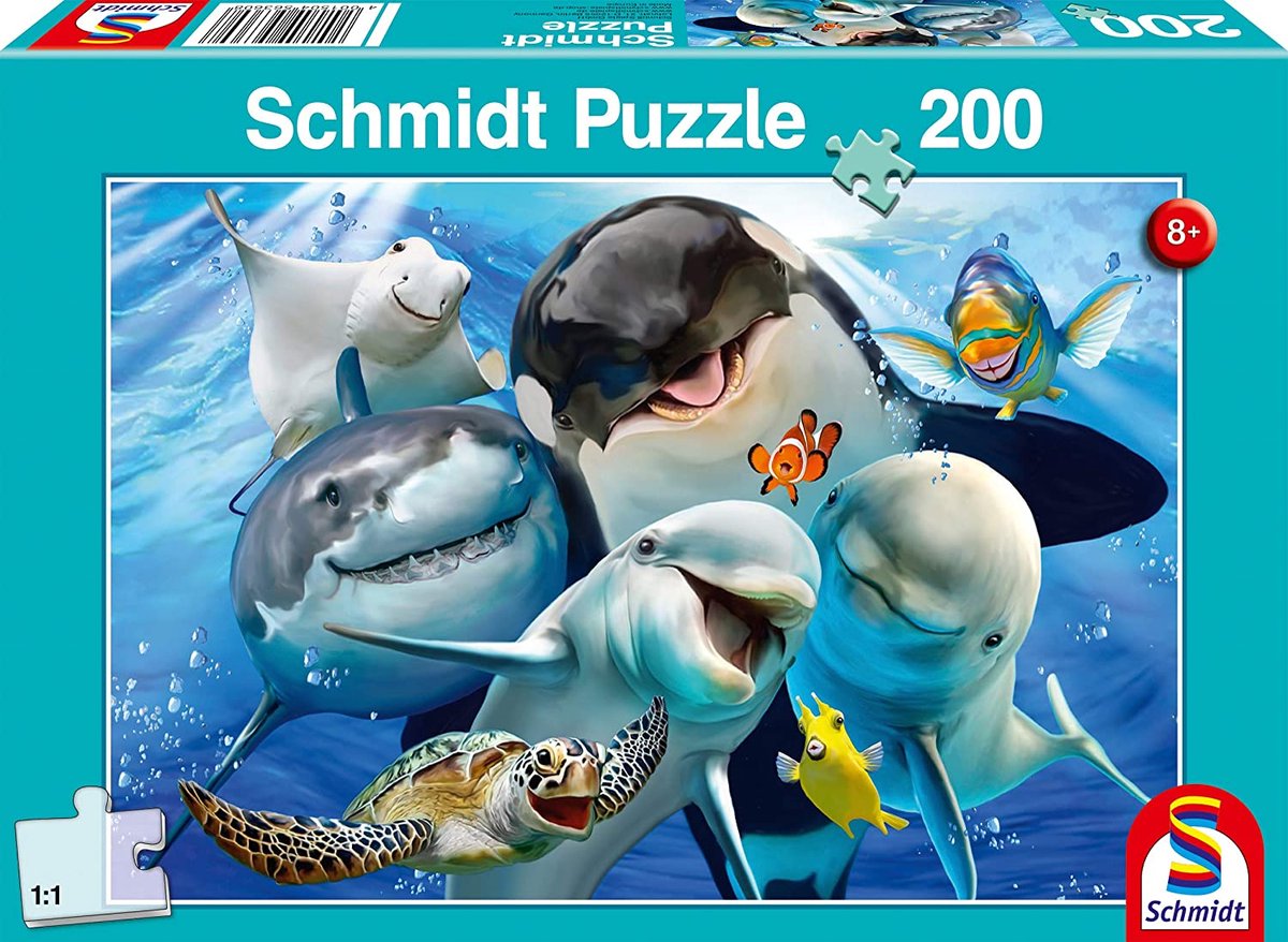 Schmidt - puslespil - undervandsvenner - 200 brikker - børn - fra 8 år