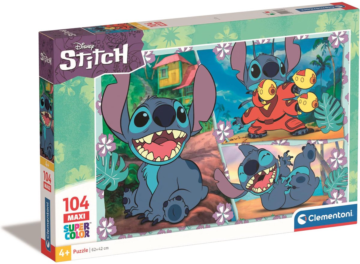 Clementoni Jigsaw Puzzle Super Color Maxi Disney Stitch, 104st.