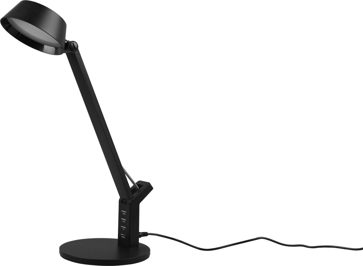 Trio ava - bordlampe - sort mat - inkl. 1x SMD 5.2W - USB-indgang - opladningsfunktion - skrivebordslampe