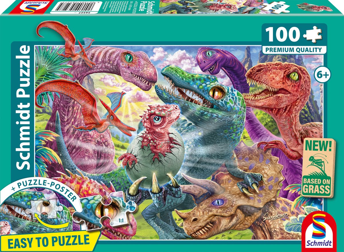 Schmidt - puslespil - små dinosaurer store eventyr - 100 brikker - børn - fra 6 år