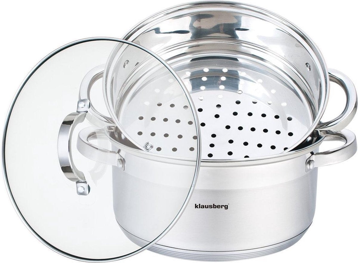 Klausberg 7144 - dampgryde - 3 dele - 24 cm - 5 liter