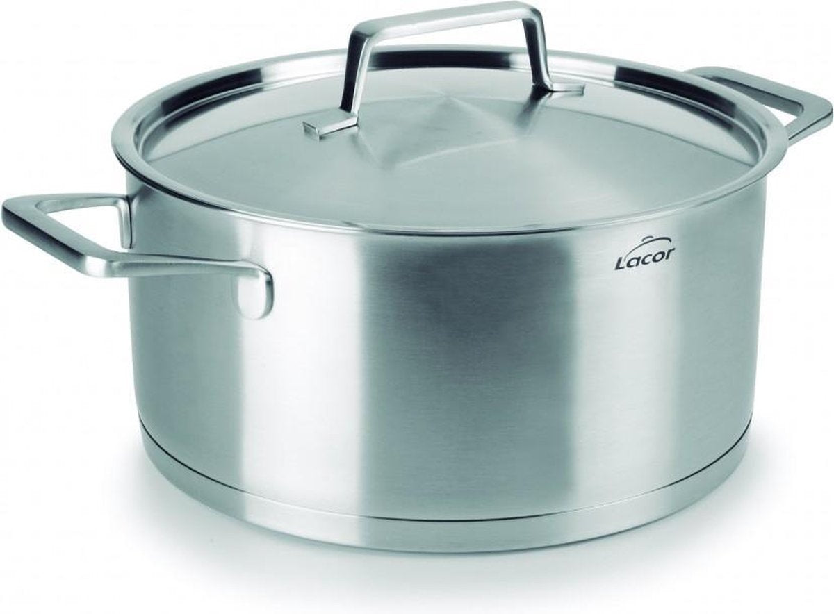 Lacor foodie kogepande med låg - ø 20cm - 3l - rustfrit stål