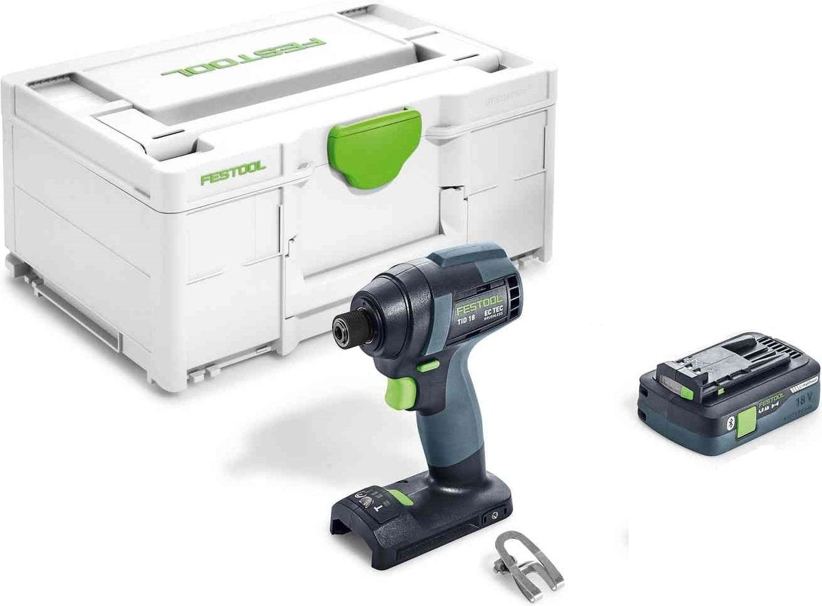 Festool tid 18-basic-4.0 -promo 2022 - 18v li-ion batteri slagnøglesæt i systainer (4.0ah batteri)