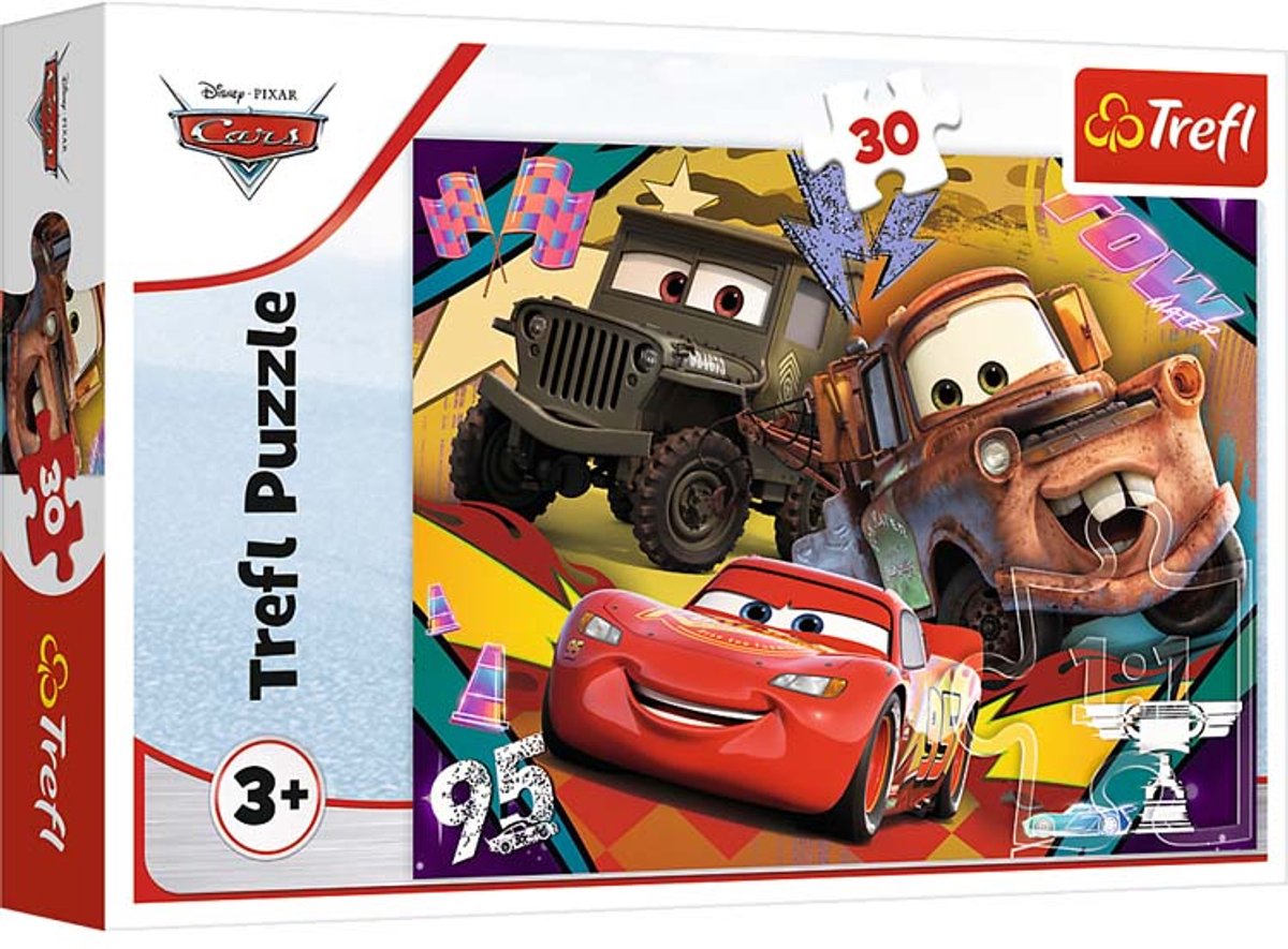 Trefl puslespil - Disney biler 3 - 30 brikker - farverigt puslespil.