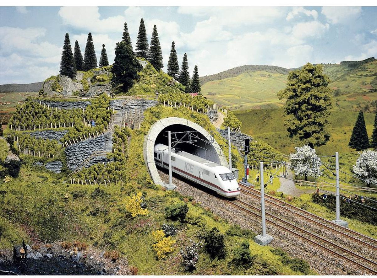 Noch 58040 profi plus h0 tunnelportal 2-sporet hårdskum model, malet