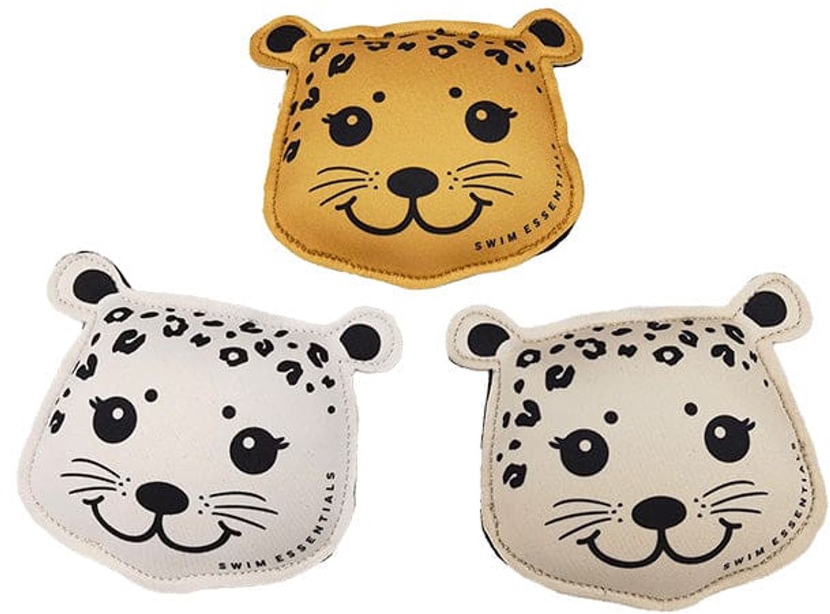 Svømmeudstyr - pop-up legetøj - 17 x 17 cm - flerfarvet - leopard - 3 stk.