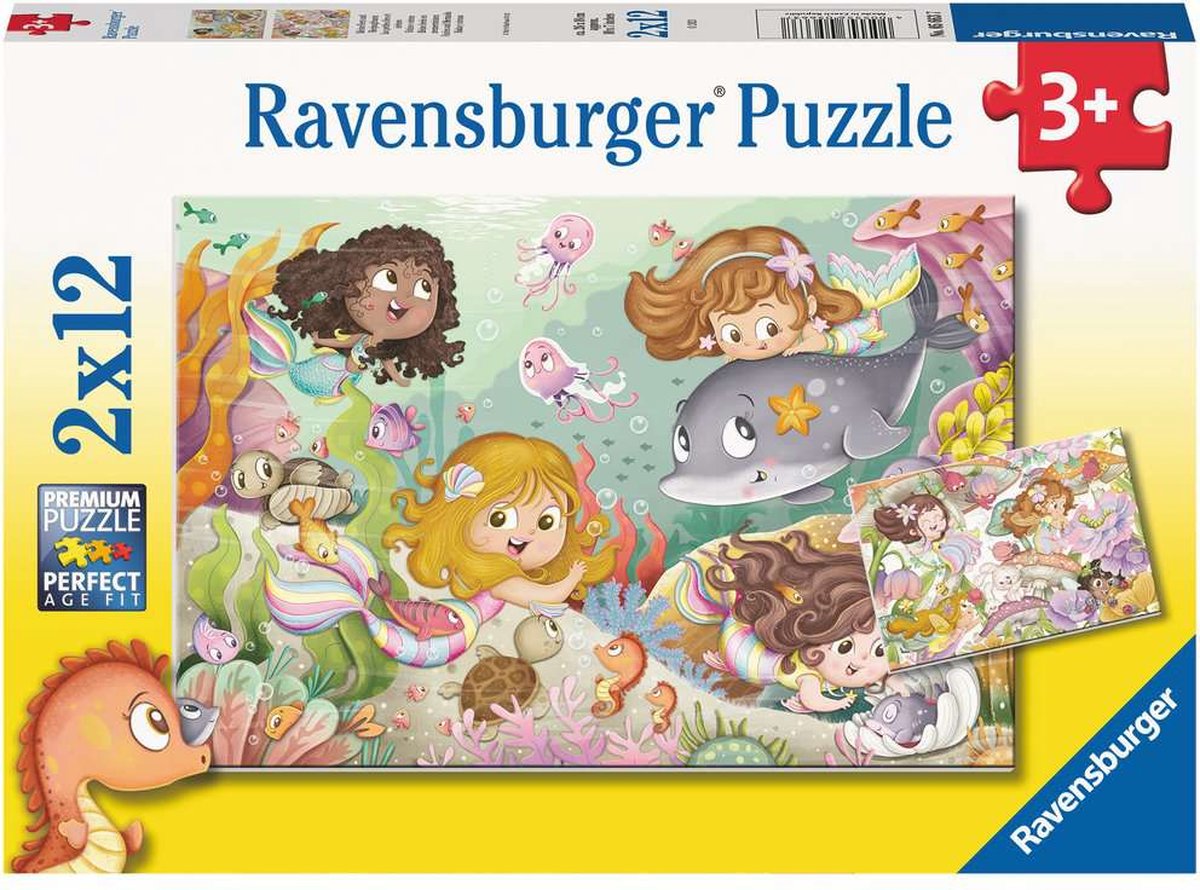 Ravensburger puslespil små feer og havfruer - puslespil - 2x12 brikker