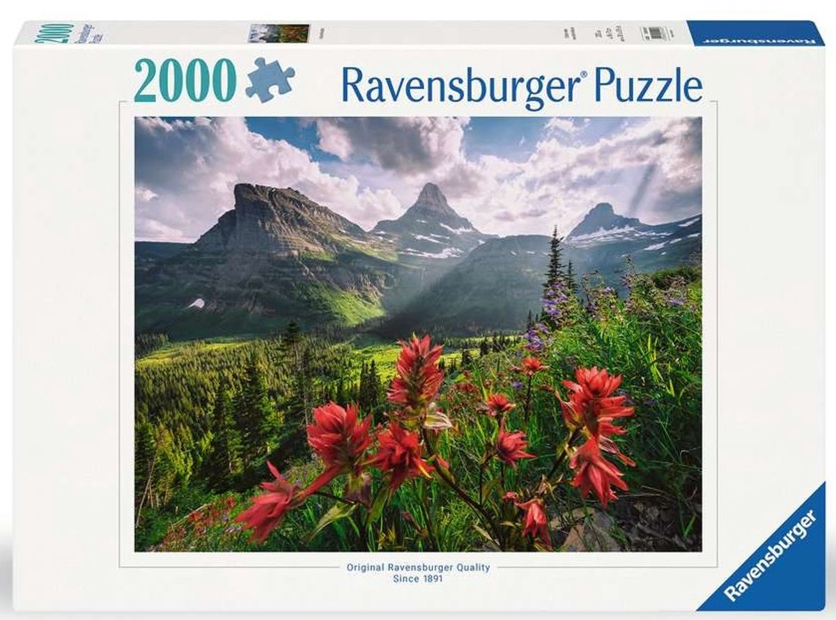 Ravensburger puslespil uberørte bjerge 2000 brikker landskab.