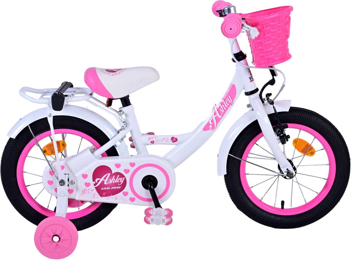 Volare Ashley Children's Bicycle - Girls - 14 tommer - Hvid