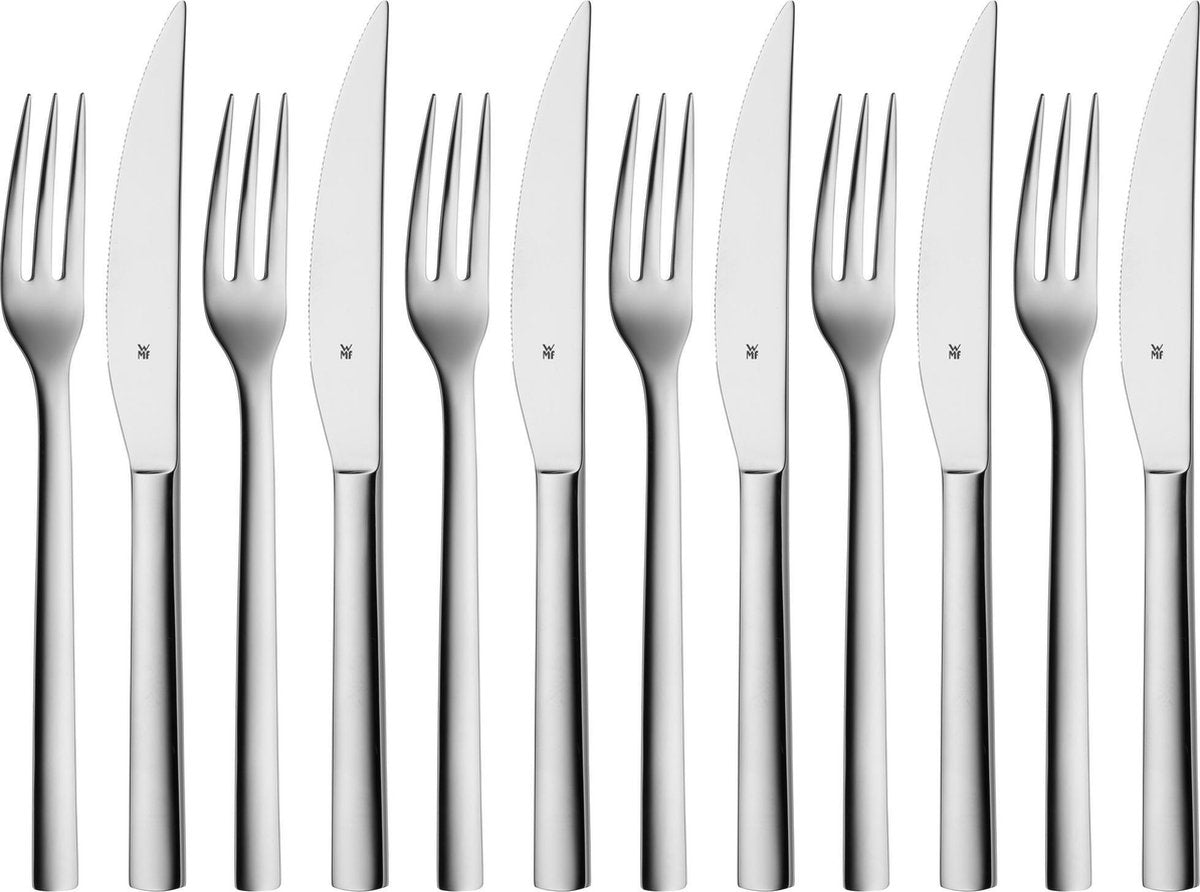 WMF nuova steak bestik - 12 stykker - rustfrit stål - til bøffer og grillet kød