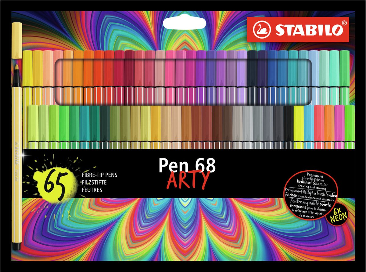 Stabilo Pen 68 - Felt -tip pen - Arty - Set med 65 stykker