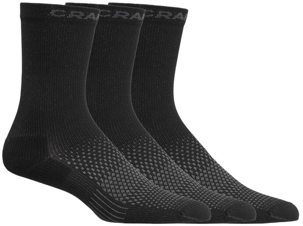 Craft aktive højstrømpe 3-pak unisex sportsstrømper - sorte