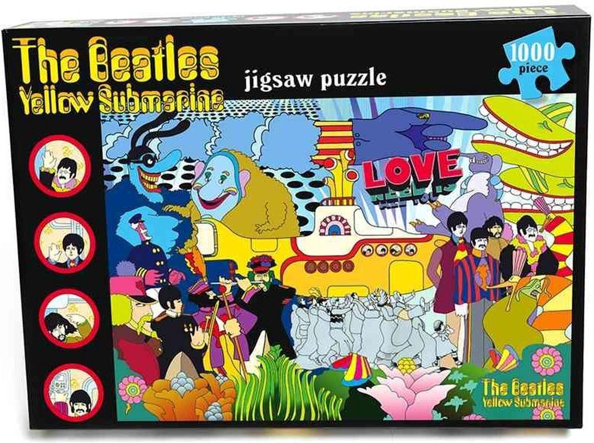 Plastic hoved the beatles puslespil gul ubåd 1000 brikker multifarve