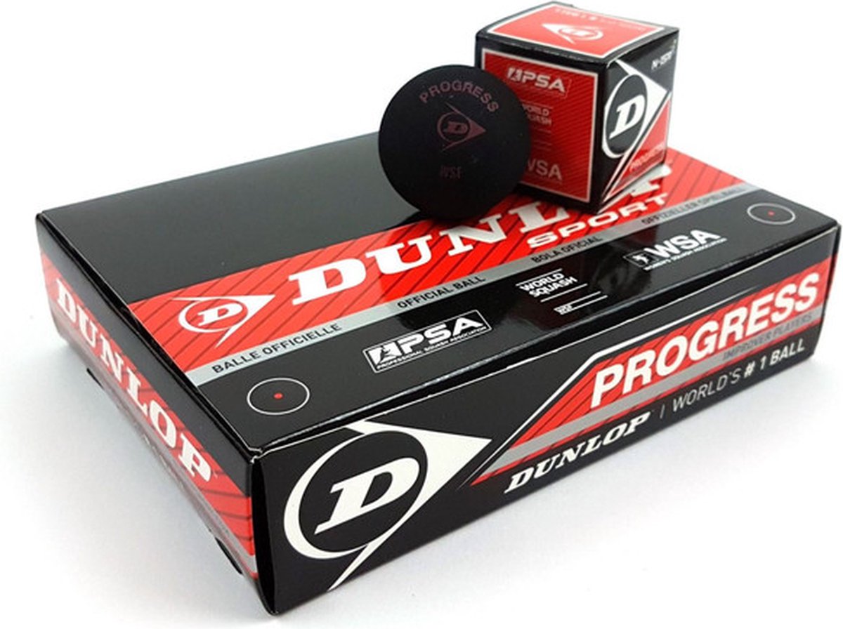 Dunlop fremskridt - squashbolde mellemspiller - 12box - sort