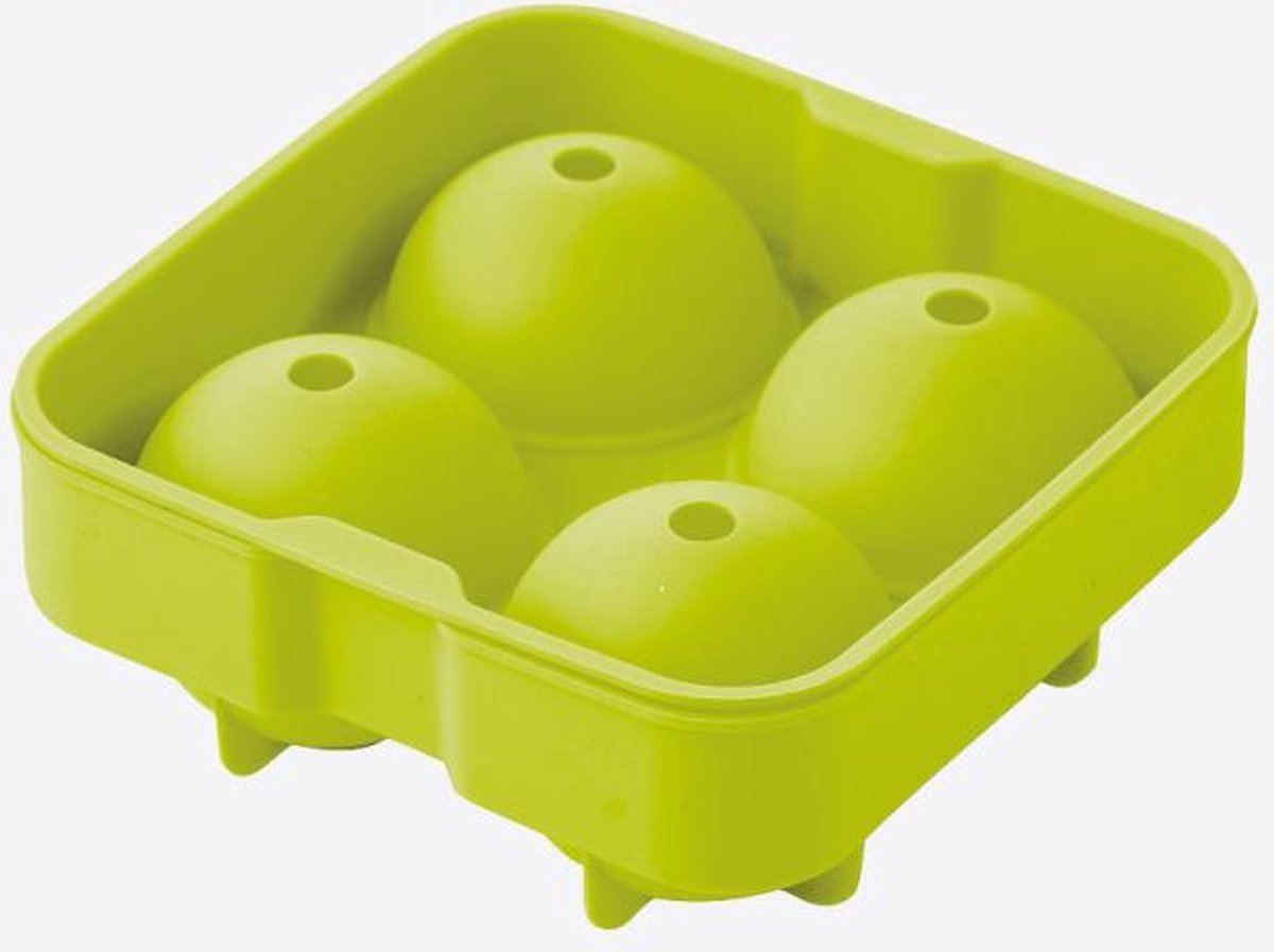 Point-virgule -silikone iskugleform til 4 iskugler - grøn - ø 6cm