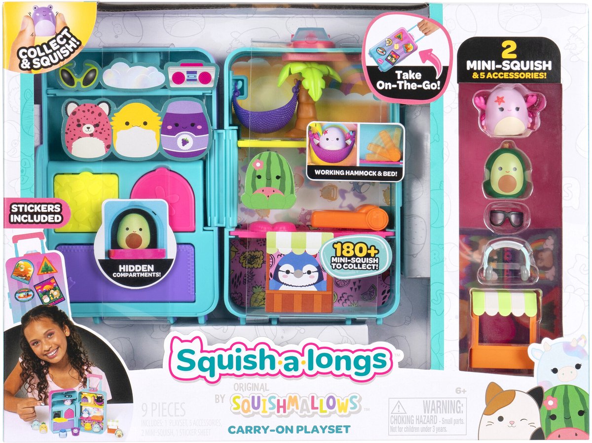 Jazwares squish-a-longs - medium legesæt-bagage (w2)