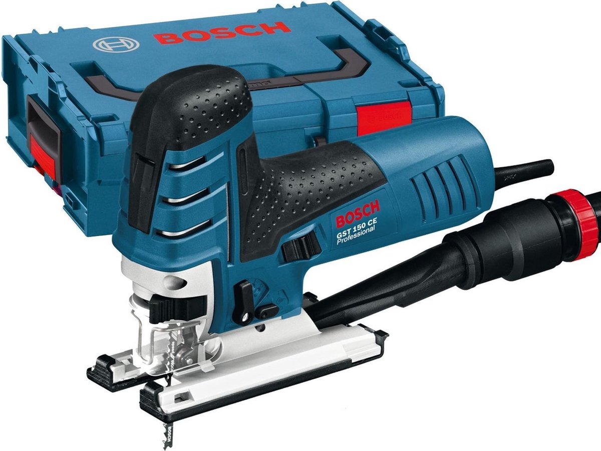 Bosch stiksavsmaskine gst 150 ce (1 x savklinge t 144 d, dæksel, splintfri plade, glidefod, sugemundstykke)
