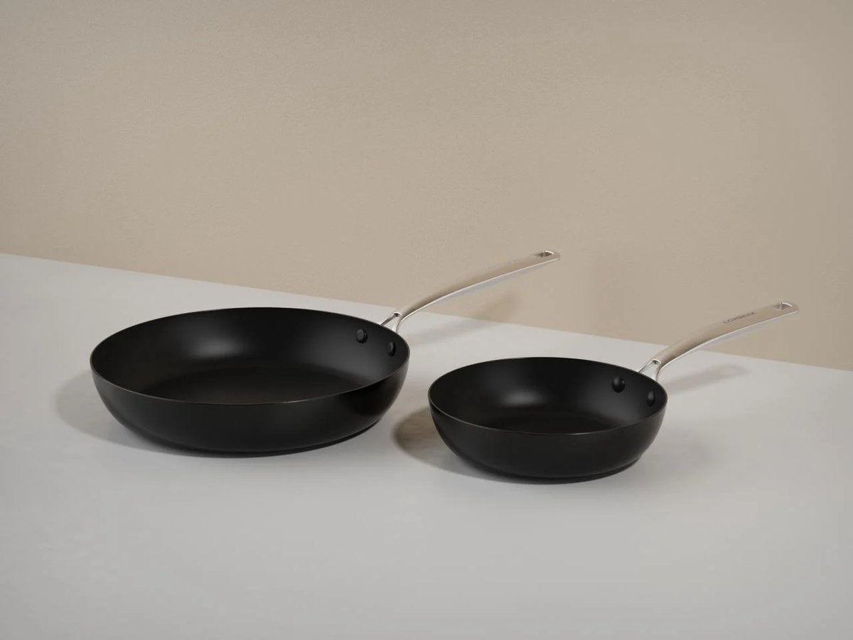 Combekk element expert koekenpannenset - 20 28cm - zwart - pfas vrije keramische antiaanbaklaag - gemaakt van 100% gerecycled aluminium - inductiegeschikt