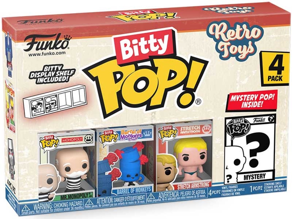 Funko spillefigur Bitty Pop retro legetøj Mr. Monopoly 4-pak gave.