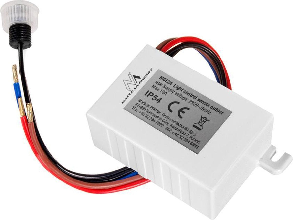 Maclean mce34 - skumringsafbryder med ekstern sensor - 2300w 50hz 10a