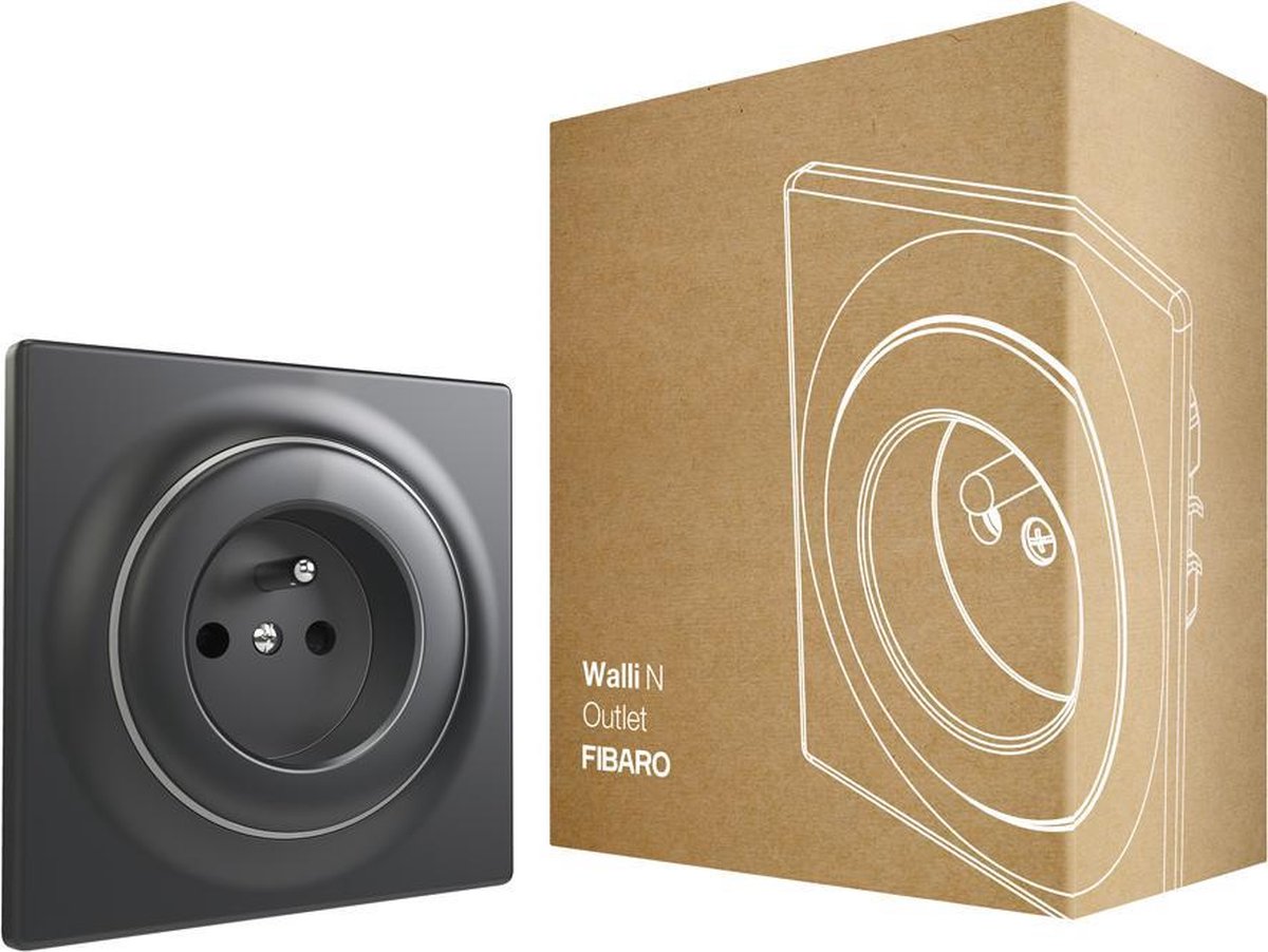 Fibaro walli n udtag type e - antracit - klassisk grundelement