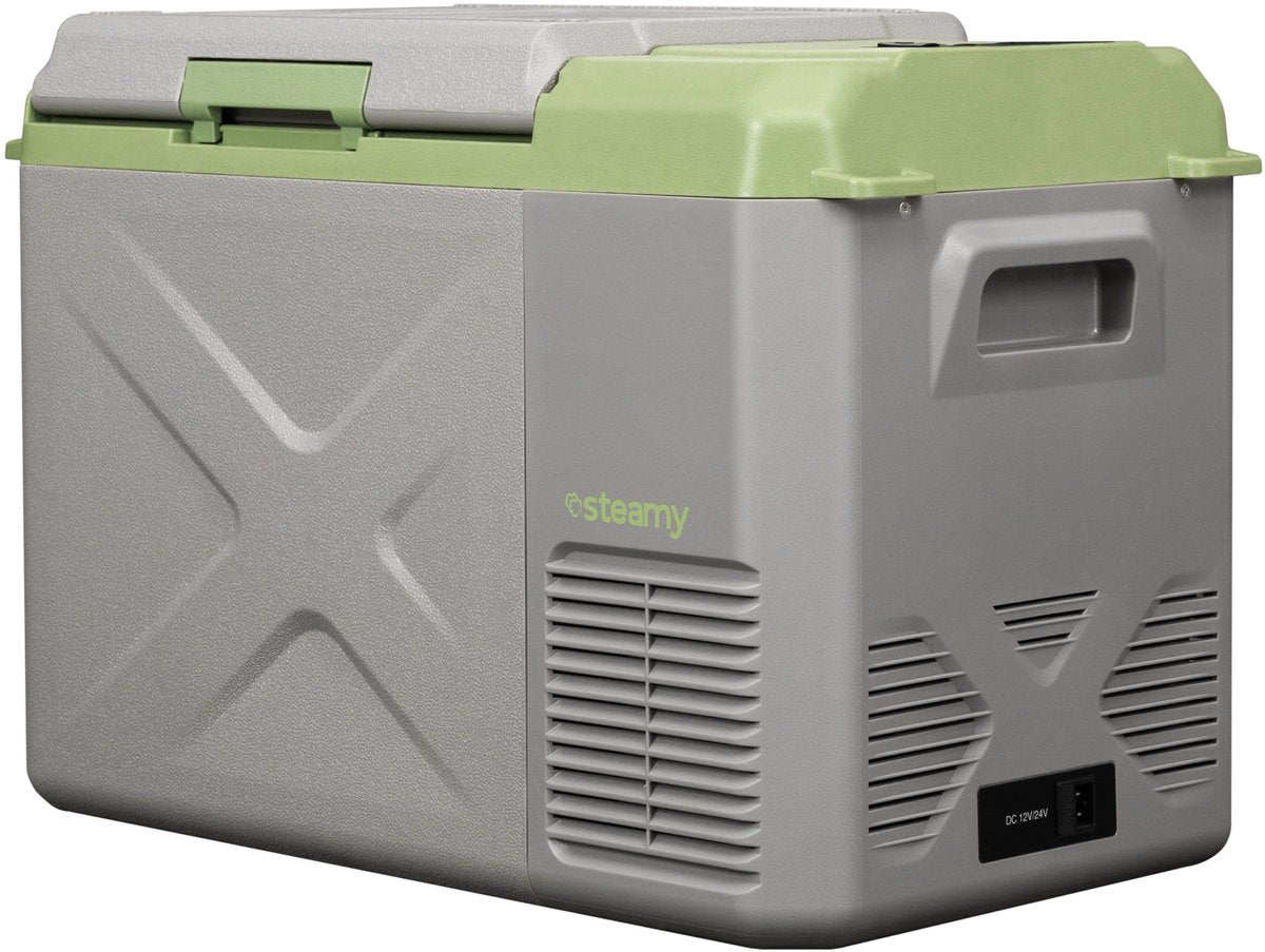 Steamy -e single zone elektrische compressor koelbox - single zone - 24 liter - 12v en 230v - voor auto en camping - grijs