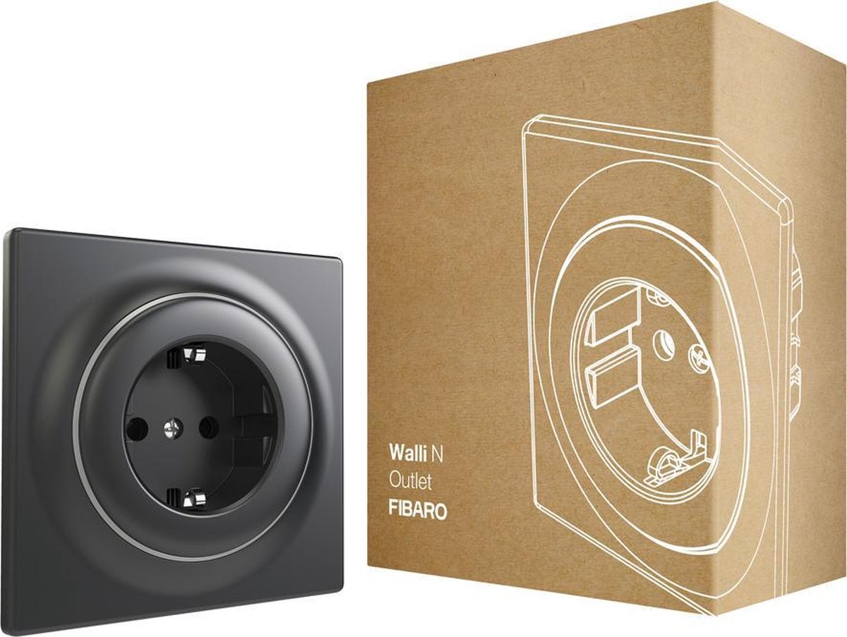 Fibaro walli n udtag type f - antracit - klassisk grundelement