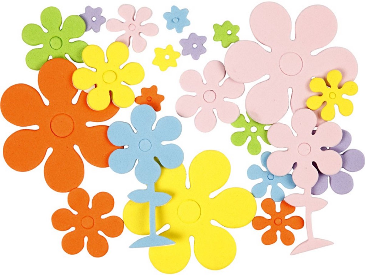 Kreativ virksomhed https: www.cchobby.nl eva-foam-vorm-bloemen-size-10-60-mm-thickness-2-mm-diverse-colours-100-piece-1-box