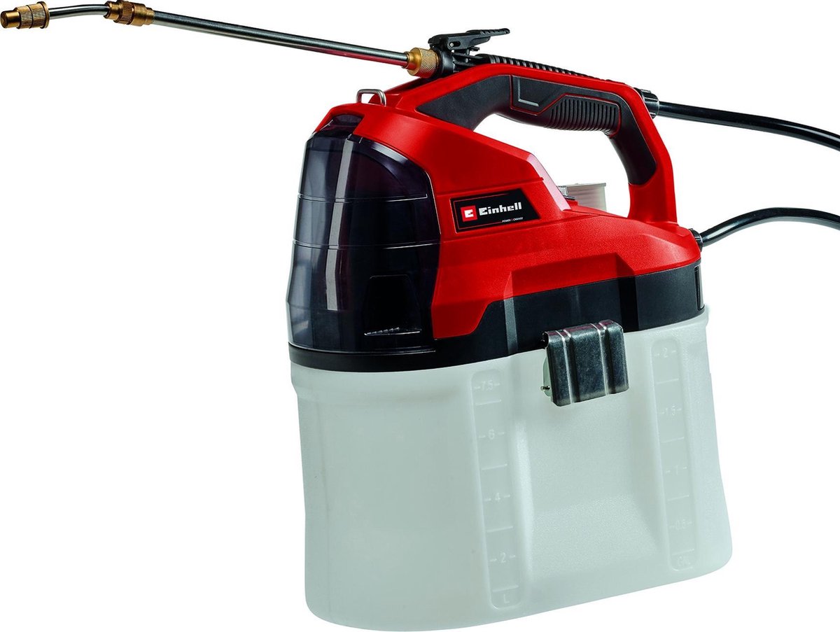 Einhell batteritryksprøjte ge-ws 18 75 li solo - power x-change - 18 v li-ion - tankkapacitet: 7,5 l - maks. tryk: 2,5 bar - sprøjtelanse i rustfrit stål - ekskl. batteri og oplader