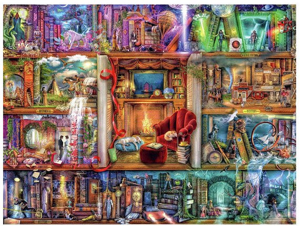 Ravensburger puslespil det store bibliotek - puslespil - 1500 brikker