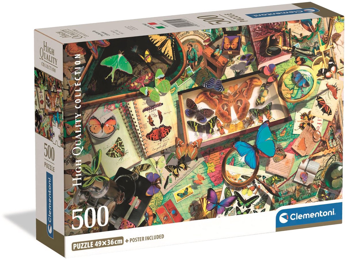 Clementoni puslespil sommerfuglesamleren, 500 stk.