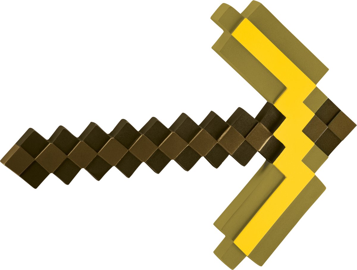 Forklædning gylden gul Minecraft hakke til børn
