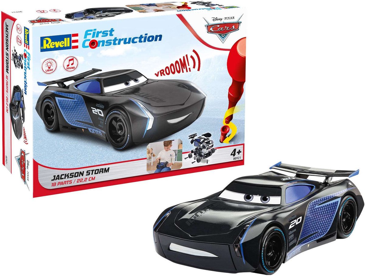 Revell modelbyggesæt militærkøretøjer - 00921 jackson storm disney biler - lys - lyd - første byggeplastik - 1:20 - modelsæt
