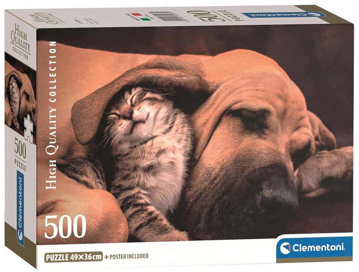 Clementoni puslespil hund og kat, 500 stk.