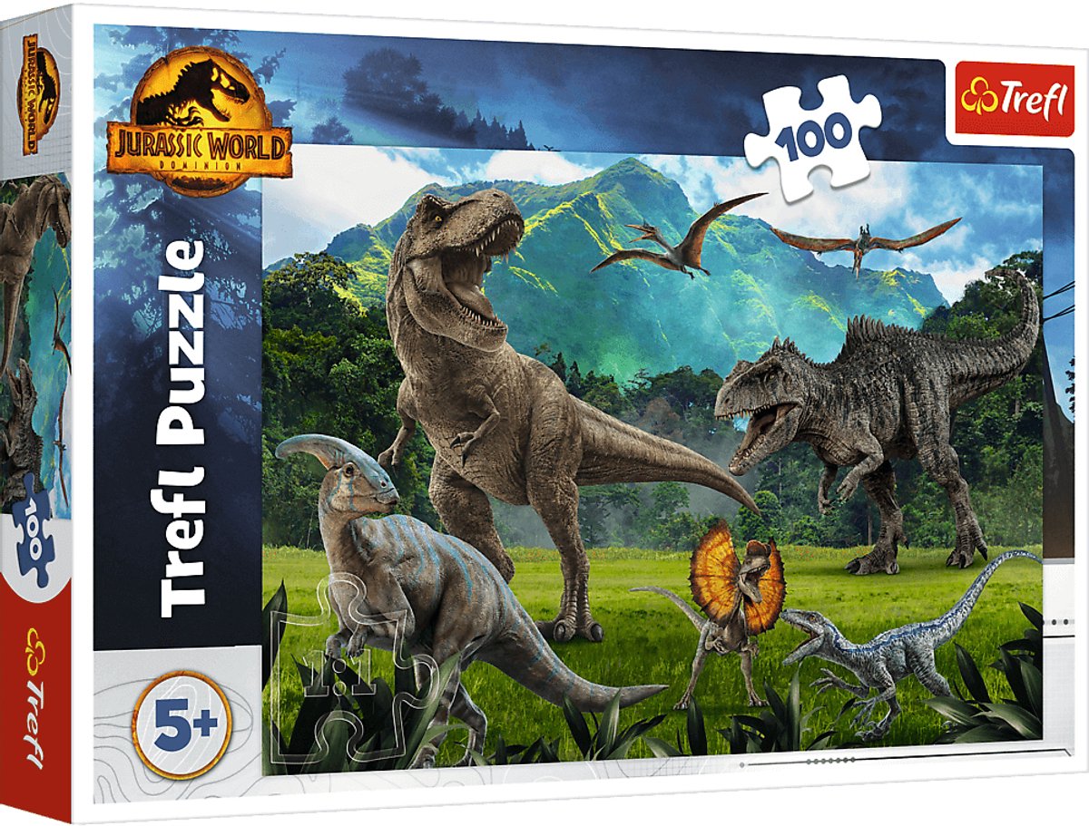 Trefl dinosaurer puslespil - 100 brikker - fra 5 år